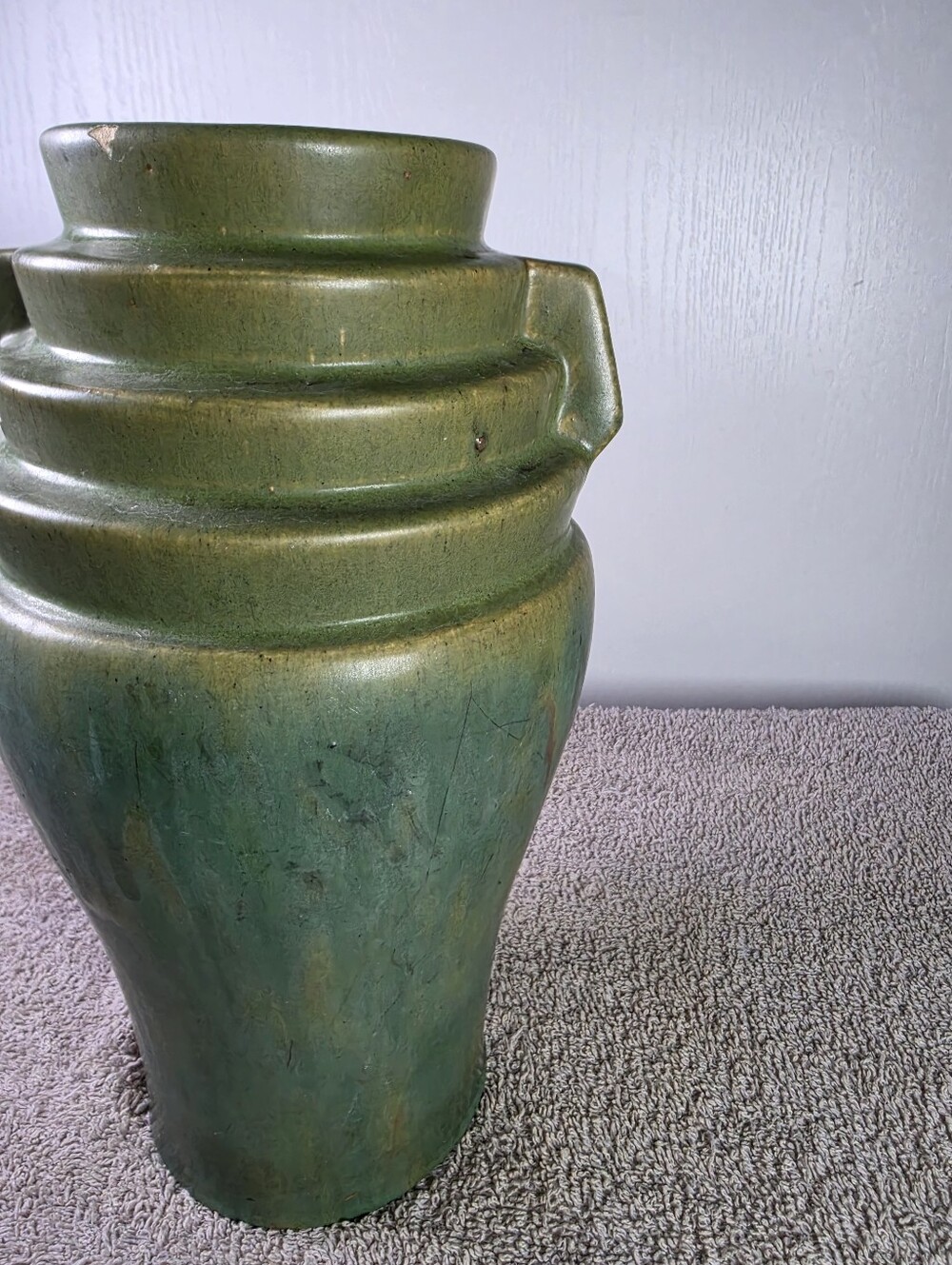 Green McCoy Art Pottery Brutalist Vase - Sculptural Ceramic Vase - Picture 11 of 14